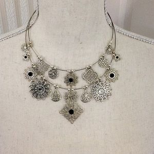 Double Strand Scroolwork “Snow Flake” Necklace
